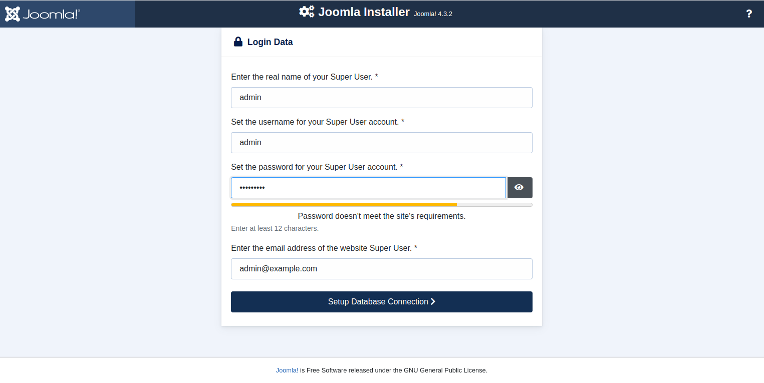 joomla set admin user