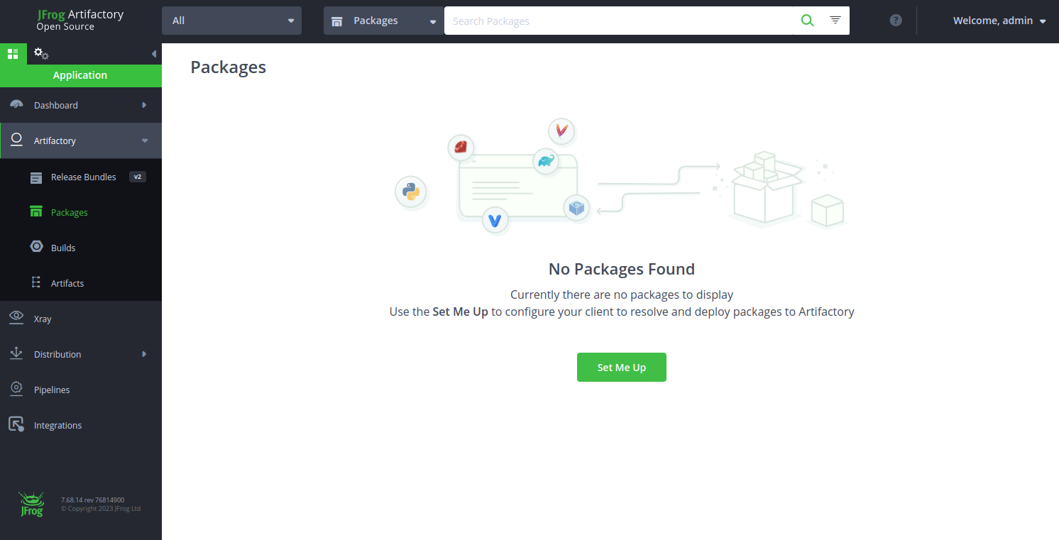 JFrog dashboard