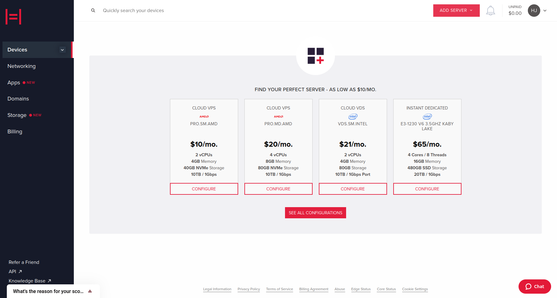 Hivelocity Server Panel