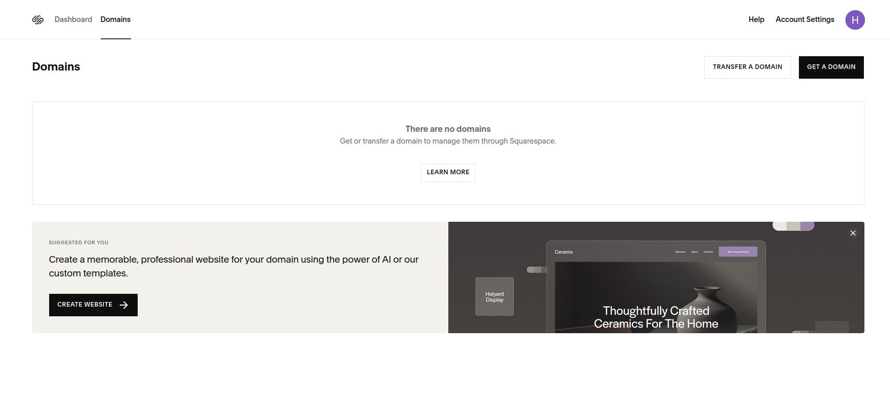 Squarespace domain