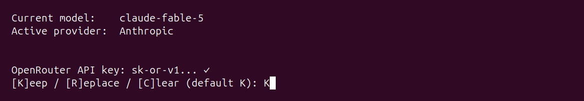 Keep OpenRouter Existing Key