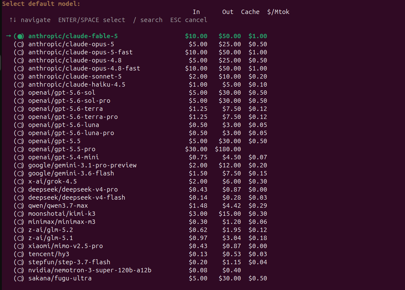 Choose OpenRouter Model
